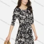 Wholesale Women's Casual Half Sleeve Round Neck Floral Print Short Dress W022# preview