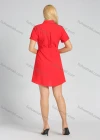 Wholesale Women's Casual Short Sleeve Button Front Belted Plain Short Shirt Dress - Liuhuamall
