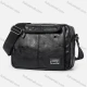 Men's Casual Sewing Label PU Leather Adjustable Belt Shoulder Bags Black Clothing Wholesale Market Liuhua