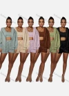 Wholesale Women's Casual Plain Long Sleeve Hoodie & Drawstring Shorts 2 Piece Set 2021960# - Liuhuamall