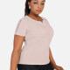 Women's Plus Size Notch Neck Short Sleeve Plain Embroidery Blouse 2# Clothing Wholesale Market -LIUHUA
