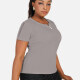 Women's Plus Size Notch Neck Short Sleeve Plain Embroidery Blouse 3# Clothing Wholesale Market -LIUHUA