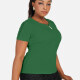 Women's Plus Size Notch Neck Short Sleeve Plain Embroidery Blouse 7# Clothing Wholesale Market -LIUHUA