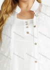 Wholesale Women's Linen Layered Plain Midi Tank Dress With Cardigan - Liuhuamall