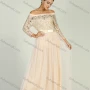 Wholesale Women's Elegant Off Shoulder Semi-sheer Sequin Maxi Cocktail Dress With Belt preview