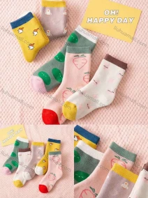 Wholesale Kid's Comfy Cartoon Print Crew Medium Cotton Socks (10 pairs of socks in one package), LIUHUA CLOTHING WHOLESALE