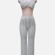 Women's Sexy Plain Halter Cover Up Crop Top 2-Piece Set J16# 501# Clothing Wholesale Market -LIUHUA