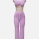 Women's Sexy Plain Halter Cover Up Crop Top 2-Piece Set J16# 526# Clothing Wholesale Market -LIUHUA