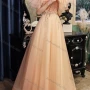 Wholesale Women's Elegant Mesh Ruffle Trim Pleated Sequin Off Shoulder High Waist Floor Length Evening Dress preview