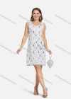 Wholesale Women's Scoop Neck Argyle Sequin Sleeveless Mesh Hem Short Tank Dress - Liuhuamall