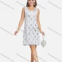 Wholesale Women's Scoop Neck Argyle Sequin Sleeveless Mesh Hem Short Tank Dress preview
