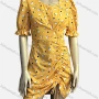 Wholesale Women's Casual Chiffon Scoop Neck Poet Sleeve Pearl Decor Heart Print Short Dress	 preview
