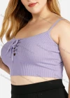 Wholesale Women's Plus Size Spaghetti Strap Plain Ruched Crop Camisole Top - Liuhuamall