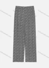 Wholesale Women's Elastic Waist Chevron Print Rib-Knit Wide Leg Pants - Liuhuamall