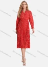 Wholesale Women's Casual Floral Print Wrap Pleated V-Neck Poet Sleeve Midi Dress FL8061# - Liuhuamall