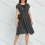 Wholesale Women's Elegant Crew Neck Allover Print Flounce Sleeve Knee Length Dress preview