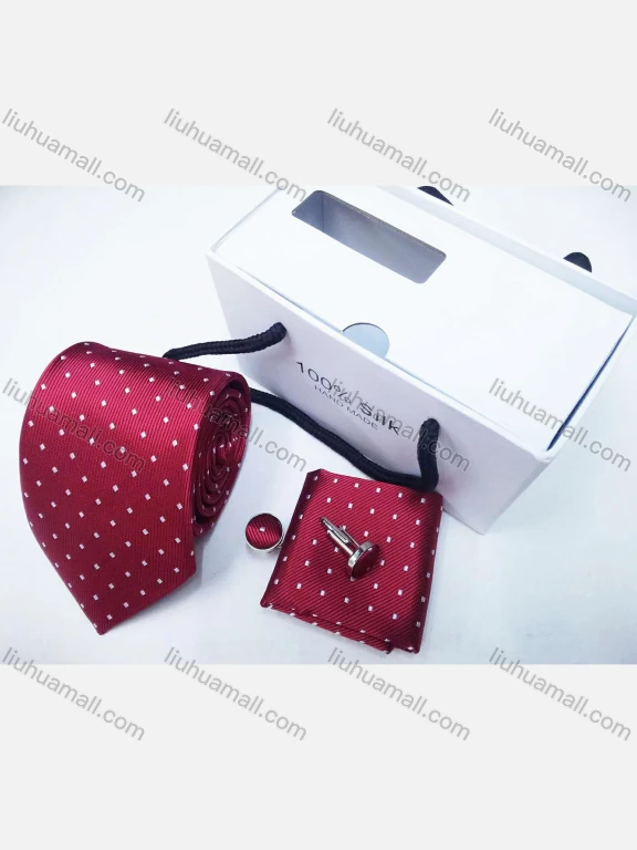 Wholesale Men's Trendy Allover Print Tie & Pocket Square & Pair Cufflinks Sets