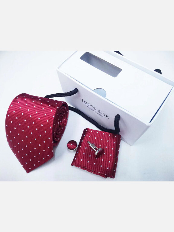 Men's Trendy Allover Print Tie & Pocket Square & Pair Cufflinks Sets, Clothing Wholesale Market -LIUHUA, 