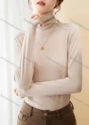 Wholesale Women's Casual Plain Turtleneck Long Sleeve Top 029# - Liuhuamall