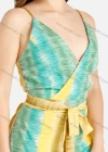 Wholesale Women's Summer Tie Dye Wrap Lace Up Cami Romper - Liuhuamall