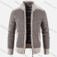 Wholesale Men's Casual Long Sleeve Stand Collar Zipper Splicing Chunky Knit Jacket Chamoisee Clothing Wholesale Market Liuhua