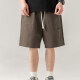 Men's Casual Plain Patch Pocket Elastic Waist Drawstring Shorts Coffee Clothing Wholesale Market -LIUHUA