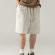 Men's Casual Plain Patch Pocket Elastic Waist Drawstring Shorts Beige Clothing Wholesale Market -LIUHUA