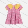 Wholesale Girls Cute Sailor Collar Plaid Button Front Tiered Ruffle Hem Dress 3535# preview
