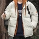 Wholesale Men's Casual Plain 2 in 1 Hooded Patch Pocket Drawstring Cotton-Padded Puffer Jacket 6-2398# Beige Clothing Wholesale Market Liuhua
