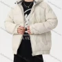 Wholesale Men's Casual Plain Hooded Patch Pocket Zip Up Cotton-Padded Puffer Jacket 6-2616# preview