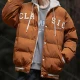 Wholesale Men's Fashion Letter 2 in 1 Hooded Patch Pocket Button Drawstring Cotton-Padded Puffer Jacket 6-2886# Copper Clothing Wholesale Market Liuhua