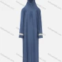 Wholesale Women's Islamic Modest Prayer Guipure Lace Trim Maxi Abaya Dress With Hijab 2 Pieces Set preview