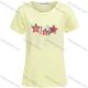 Wholesale Girls Casual Stars Graphic Rhinestones Round Neck Short Sleeve Tee Light Yellow Clothing Wholesale Market Liuhua