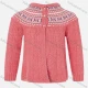 Wholesale Girls Long Sleeve Mock Neck Snowflake Quarter Button Sweater Cardigan Coral Pink Clothing Wholesale Market Liuhua