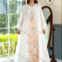 Wholesale Women's Elegant Muslim Islamic Floral Embroidered Sequin Long Sleeve Maxi Dress AB298# preview