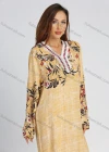 Wholesale Women's Botanic Print Extra Long Sleeve Maxi Kaftan - Liuhuamall