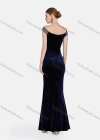 Wholesale Women's Glamorous Off Shoulder Lace Stiching Color Maxi Evening Dress - Liuhuamall