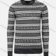 Wholesale Men's Casual Slim Fit Crew Neck Folk Art Knit Wool Blend Sweater 8360/8361/8362/8363/8365# 8362# Clothing Wholesale Market Liuhua