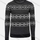 Wholesale Men's Casual Slim Fit Crew Neck Folk Art Knit Wool Blend Sweater 8360/8361/8362/8363/8365# 8365# Clothing Wholesale Market Liuhua