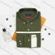 Wholesale Men's Slim Fit Plain Long Sleeve Button Down Collared Shirts AB220407-6# Army Green Clothing Wholesale Market Liuhua