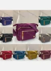 Wholesale Women's Casual Nylon Plain Zipper Pockets Shoulder Bag With Multiple Compartments - Liuhuamall