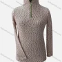 Wholesale Women's Causal Mock Neck Zipper Long Sleeve Allover Print Blouse preview