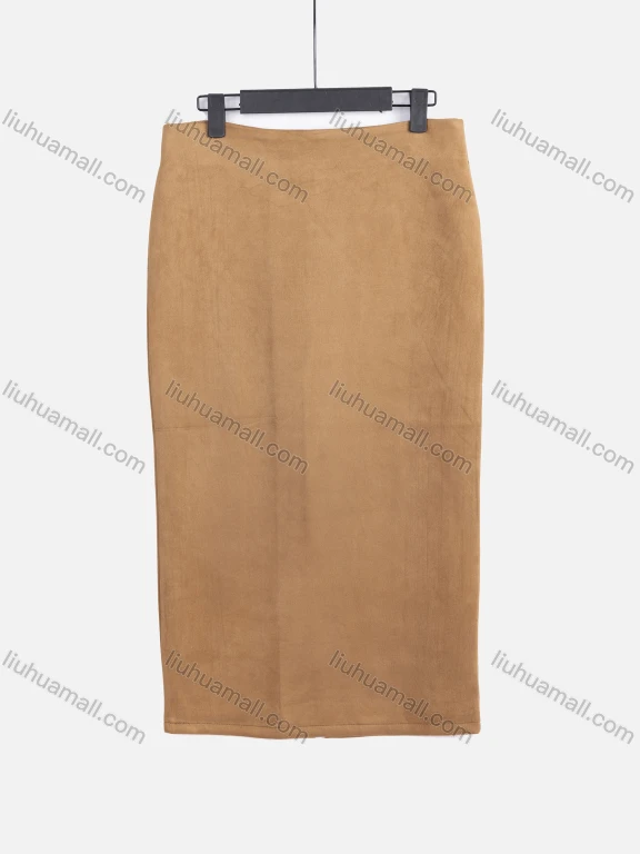 Wholesale Women's Elegant Plain Elastic Waist Knee Length Pencil Skirt 6685#