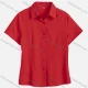 Wholesale Women's Casual Plain Collared Short Sleeve Button Down Shirt 6681# Red Wholesale Clothing Market & Suppliers -LIUHUAMALL