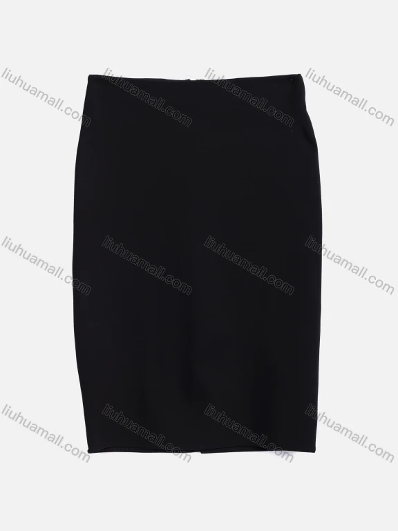 Wholesale Women's Business Plain Elastic Waist Short Pencil Skirt 6684#