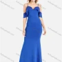 Wholesale Women's Elegant Plain Crisscross Back Rhinestone Ruffle Trim Maxi Cami Mermaid Evening Dress preview