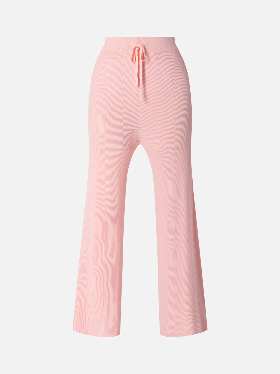 Women's Casual Flare Leg Drawstring Rib-Knit Pant SK0037#, Clothing Wholesale Market -LIUHUA, WOMEN, Pants-Trousers