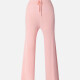Women's Casual Flare Leg Drawstring Rib-Knit Pant SK0037# Pink Clothing Wholesale Market -LIUHUA