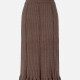 Women's Casual Rib-Knit Elastic Waist Ruffle Hem Maxi Skirt JK0031# Coffee Clothing Wholesale Market -LIUHUA