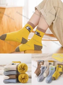 Wholesale Kid's Comfy Letter Print Crew Medium Cotton Socks (10 pairs of socks in one package), LIUHUA CLOTHING WHOLESALE